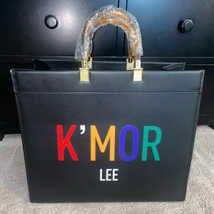 New Meleni K’mor Lee tote XL Black leather tote bag